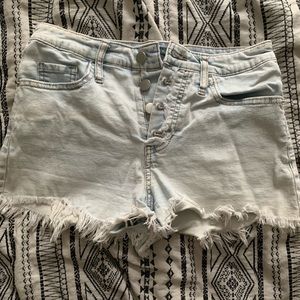 High waisted distressed shorts